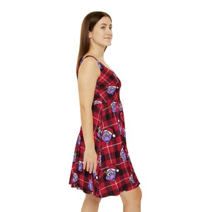 Santa Figment Plaid Women's Skater Dress AOP image 6