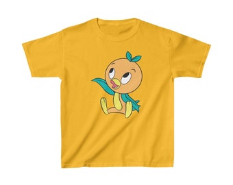 KIDS Orange Bird Sitting Iconic Kids Heavy Cotton Tee