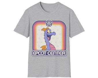 EPCOT CENTER Figment Rainbow Square Border Unisex Softstyle T-Shirt