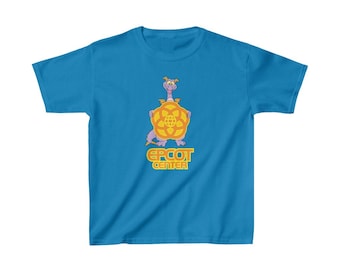 KIDS Figment holding EPCOT Center logo Kids Heavy Cotton Tee