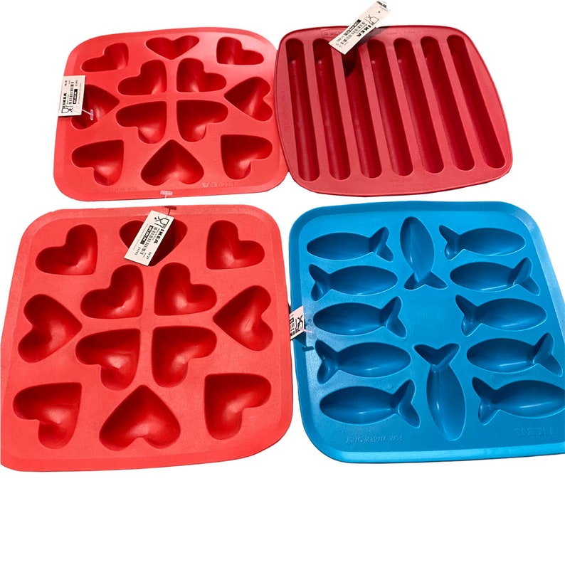 NEW Soap Molds in Various Small Shapes, Hearts, Squares, Flowers, Triangles, Fish Etc. B1 image 2