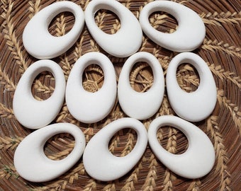 Ceramic Bisque Beads, Ceramic Bisque, Jewelry Blank, Ceramic Bisque Oval, Ceramic Blank, Ceramics to Paint,