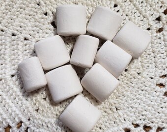 DIY Ceramic Beads, STONEWARE Bisque Bead Blanks, Pillow Beads, Bisque Beads