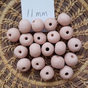 Ceramic Round Beads, Paintable Ceramic Beads, Ceramic Bisque, Round Beads, Bisque Beads, 20 11mm STONEWARE beads image 1