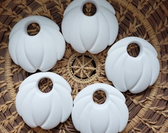 5- 1 1/2"  STONEWARE Bisque Pendants, Ceramic Bisque Pendant, Paintable Pendant, Ceramic bisque, Bisque Blanks, Ceramic Blanks