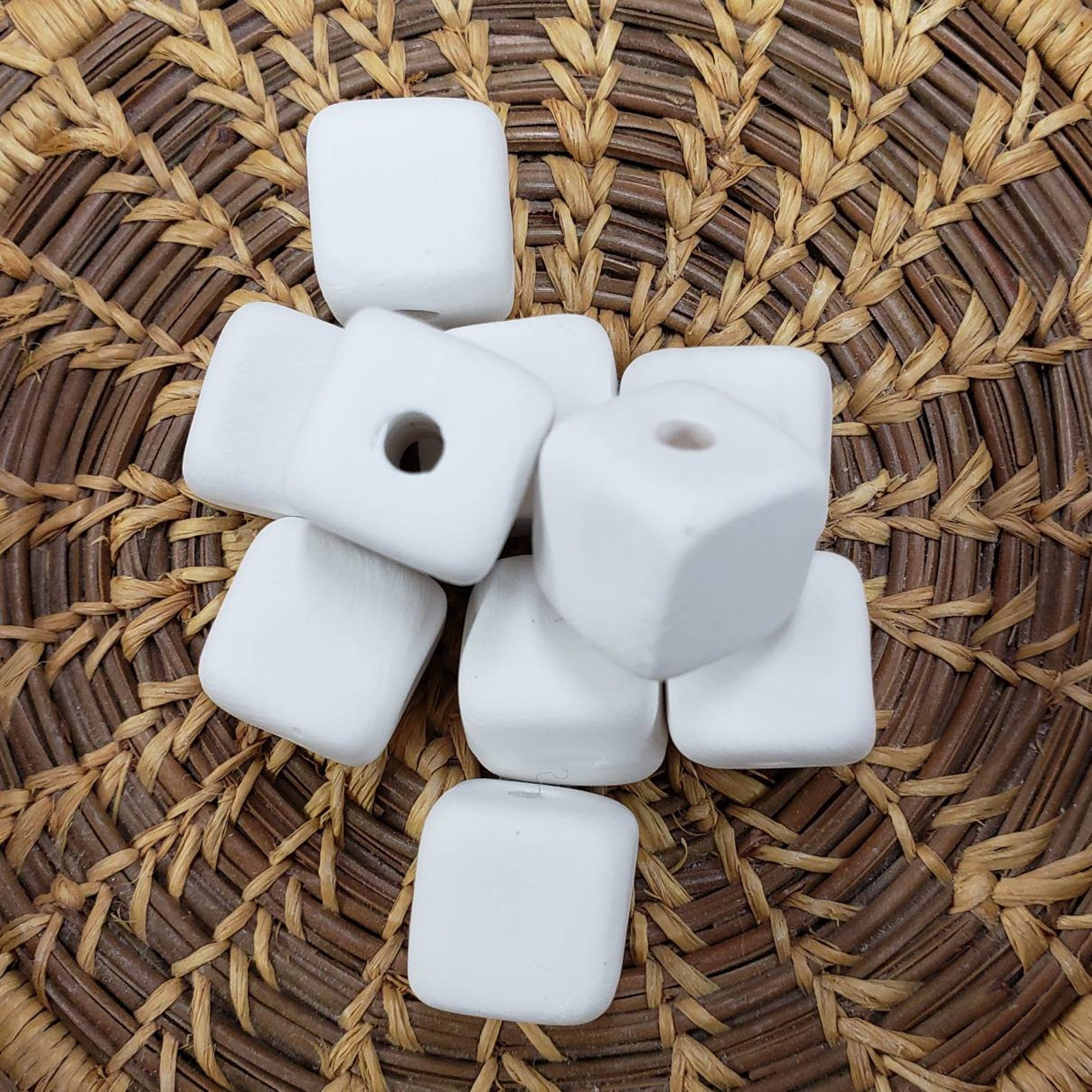 3/4 Earthenware Bisque Square Beads Bisque Bead Blanks Etsy