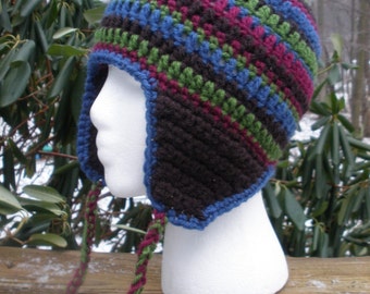 Crochet Raies Hat with Earflaps PDF Pattern