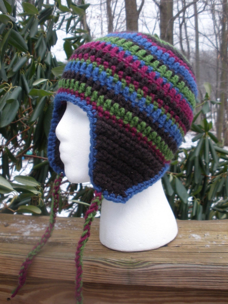 Crochet Raies Hat with Earflaps PDF Pattern image 1