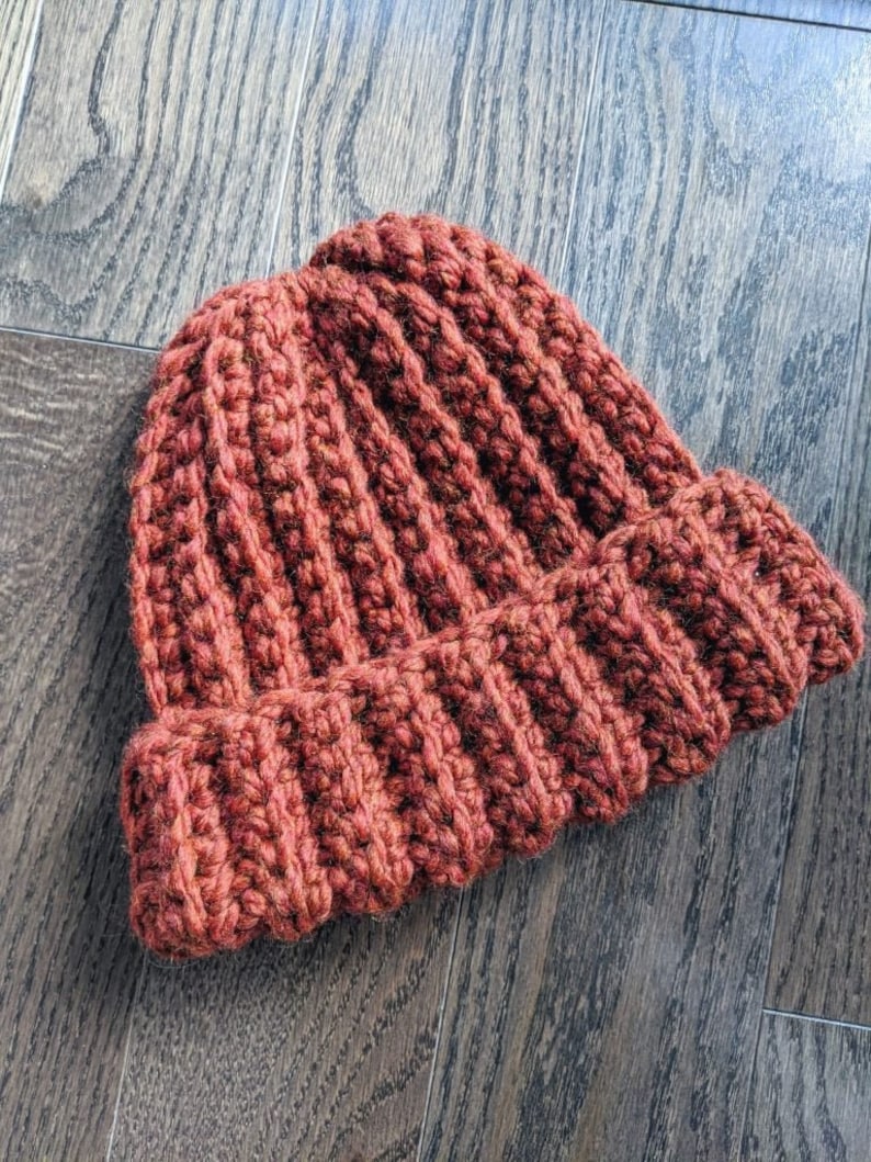 Simple Men's Crochet Hat Pattern Bulky Yarn Etsy