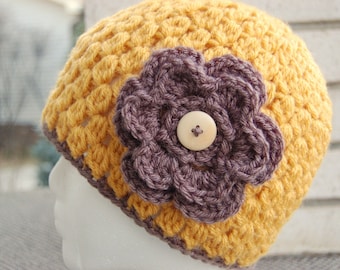 Crochet Hat Pattern - Beanie Cloche with Flower - Jenny Lee. Instant Download