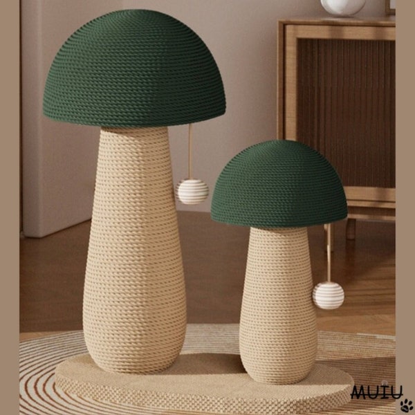 SEHORTREE Cat Scratching Post, Mushroom Claw Scratching Board  Featuring with Natural Sisal Scratching Poles and Interactive Toy Ball