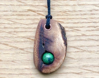 Lansdowne Sycamore and Chrysocolla pendant