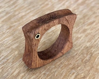 White oak ring with copper tube rivet