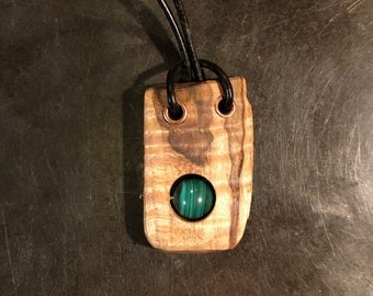 Maple and malachite pendant