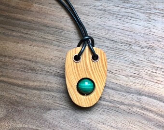 Old growth long leaf pine and Malachite pendant