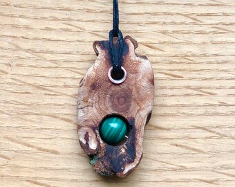 Lansdowne Sycamore and Malachite pendant