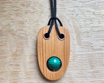 Old growth long leaf pine and Malachite pendant