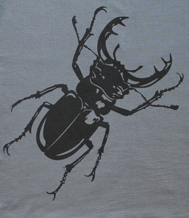 Men's Charcoal Stag Beetle T-shirt image 3