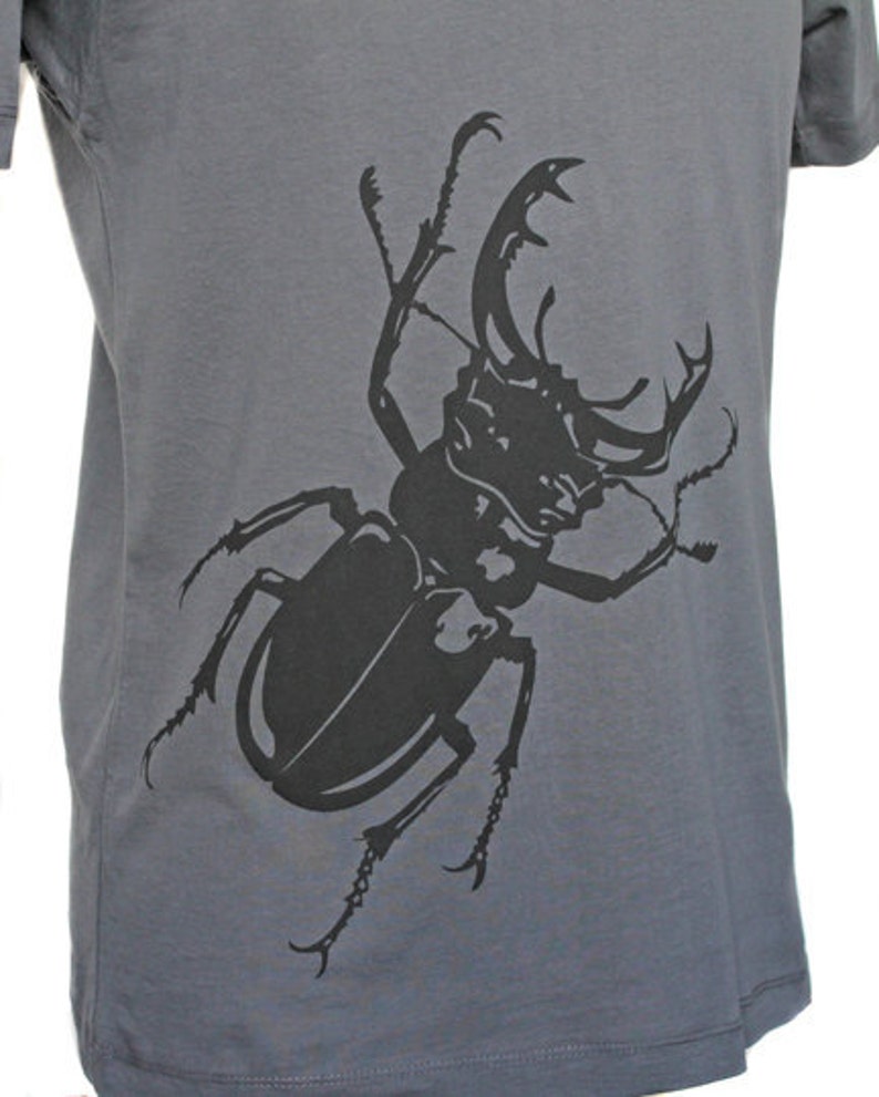 Men's Charcoal Stag Beetle T-shirt image 2