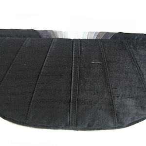 Grayscale Monochromatic Pleated Silk Clutch Purse image 3