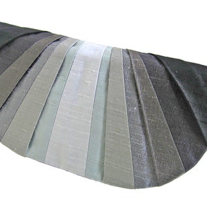 Grayscale Monochromatic Pleated Silk Clutch Purse image 1
