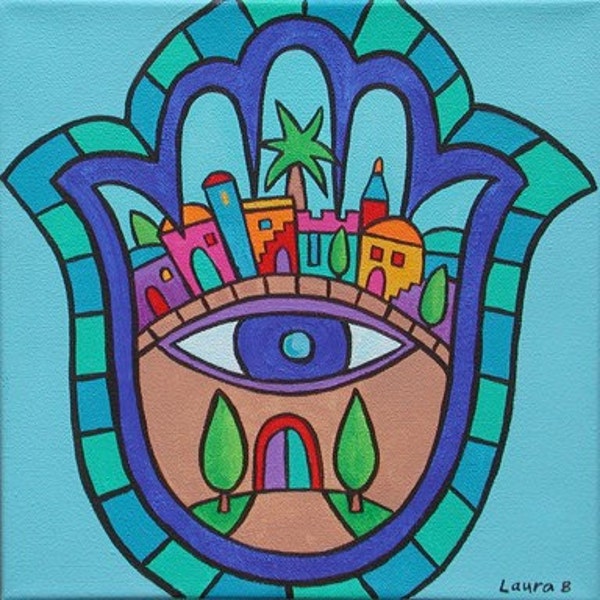 Jerusalem Hamsa-Print Reproduction