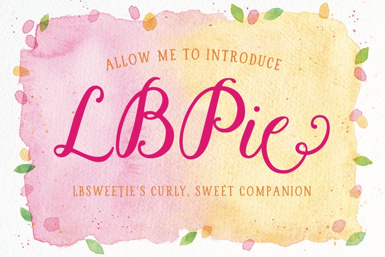 LBPie / A sweet, curly script font / By Laura Bolter Design image 1