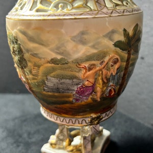 Antique, Capodimonte Reticulated Italian Porcelain Pot Pourri 19th Century 6.5 inches tall and 4 inches wide