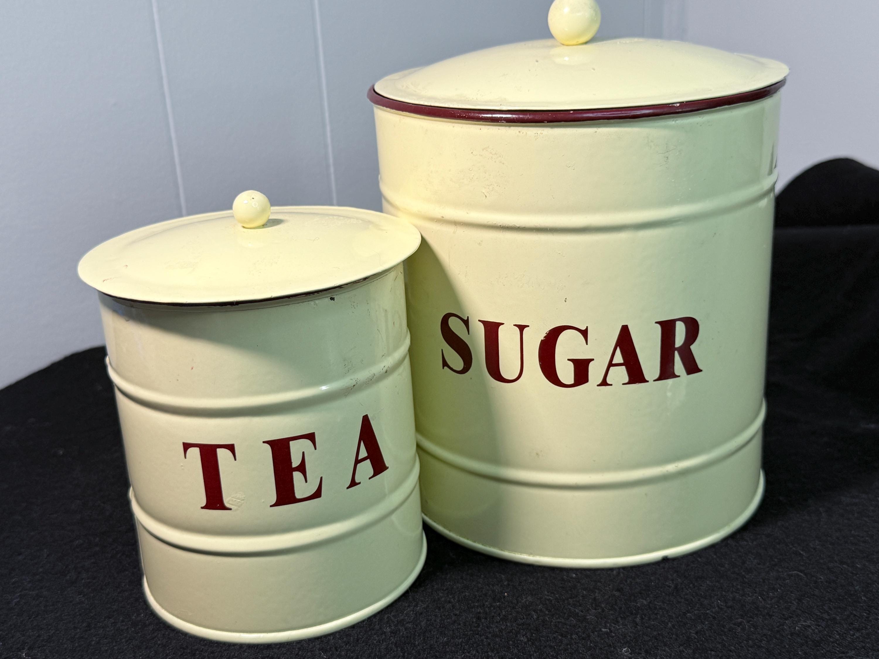 Antique Sugar Tin Canister - Etsy
