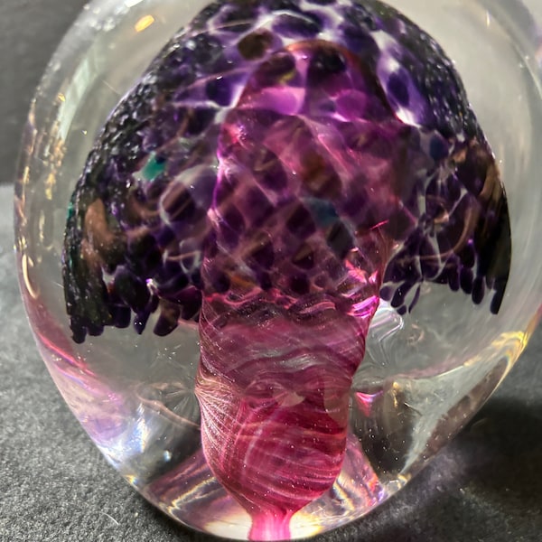Vintage - Glass Marine Jellyfish Paperweight by Jane Charles, signed. Retired. 5.5 inches tall, 4.75 inches wide.