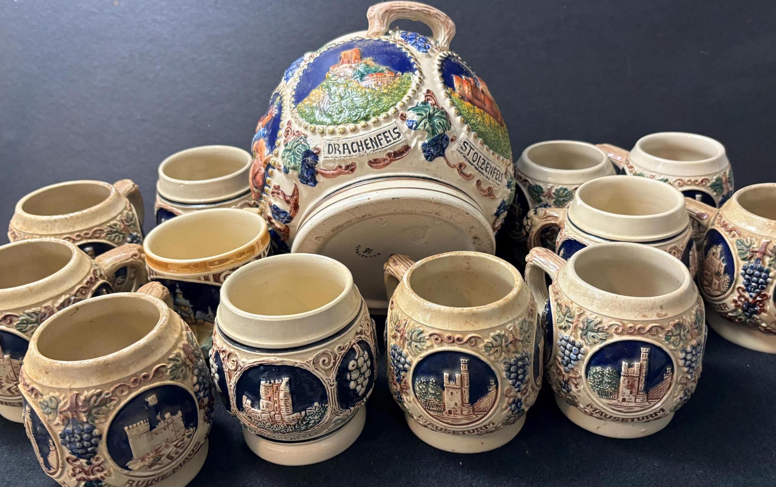 vintage bowl  西ドイツ　ボウル Vintage W. Germany Leaded Hand Cut Crystal Bowl w/Silver