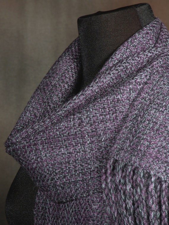 Purple slate tweed scarf  handmade scarf  merino wool scarf  winter scarf  man's scarf  woman's scarf
