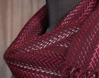 Waterfall design scarf / HEAVYWEIGHT winterwear / handwoven / merino wool / for man or lady