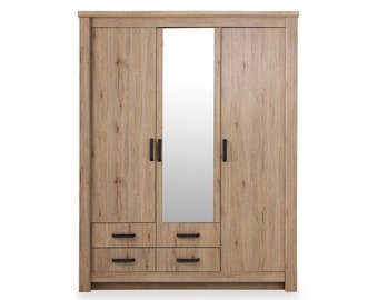 3 Door Wardrobe with Mirror