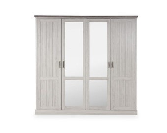 4 Door with Mirror Wooden Wardrobe