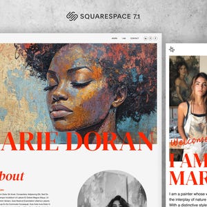 Ealain Artist Web Template für Squarespace 7.1 - Download Website Vorlage für abstrakte Kunst| Vollständig anpassbare Website | Website des Malers