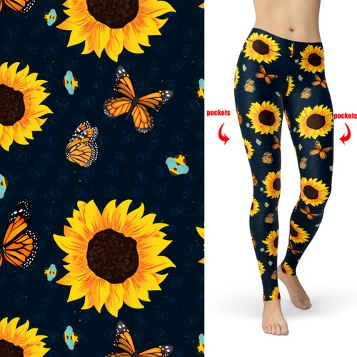 sunflower leggings plus size