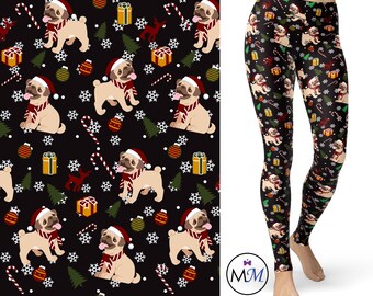 Women Black Pug 3D Graphic Print Pencil Pants Stretchy Yoga Soft Leggings Women Black Pug 3D Graphic Print Pencil Pants Stretchy Yoga Soft Leggings
