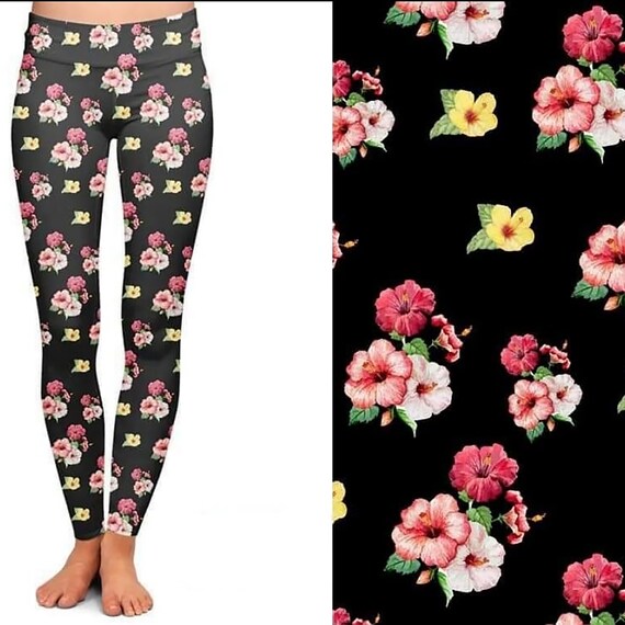 Rose Leggings With Yellow and Pink 