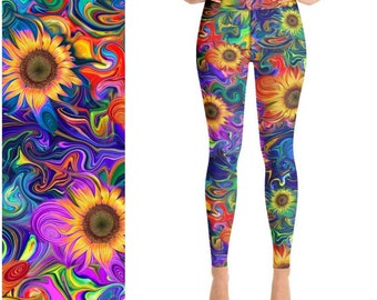 Green Vintage Retro Large Sunflowers hot Yoga Pants Womens Activewear Sets Green Vintage Retro Large Sunflowers hot Yoga Pants Womens Activewear Sets
