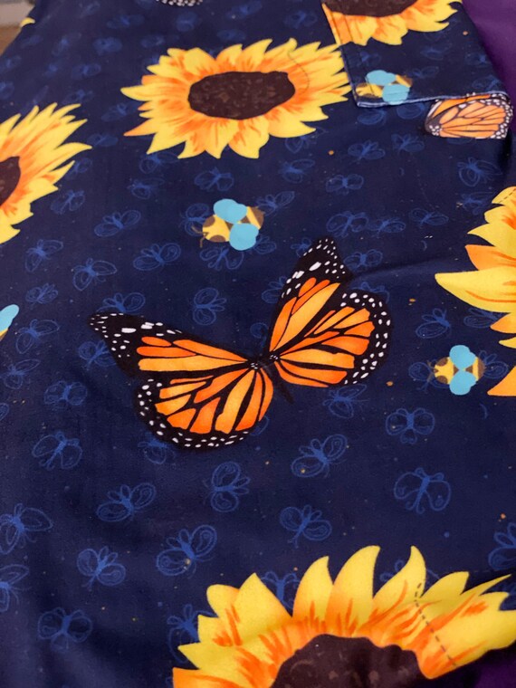 Schmetterling Hummel Und Sonnenblumen Leggings Mit Blauen Etsy