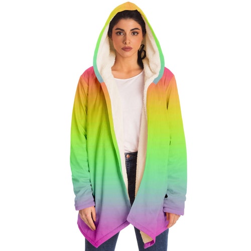 Rainbow Color Glide Microfleece Cloak - Gender-Neutral Adult Clothing