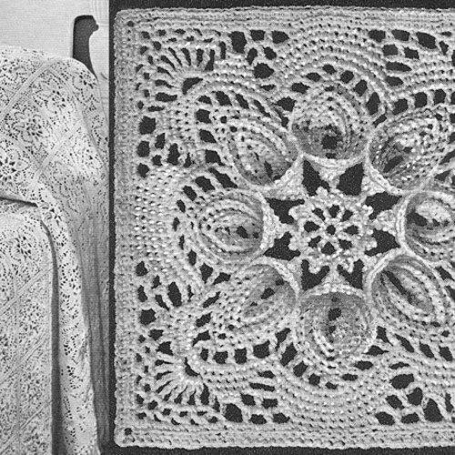 PDF Digital Download Vintage Chart Crochet Pattern # C993* Size about 76 x 81 inches Crochet Chart Stunning Lace Bedspread