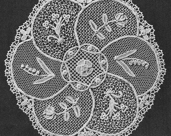 INSTANT DOWNLOAD 1955 Irish Lace Sampler Doily Vintage Crochet Pattern PDF 057