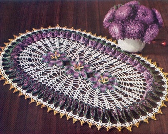 INSTANT DOWNLOAD 1950 Passion Flower Ruffle Doily Vintage Crochet Pattern PDF 059