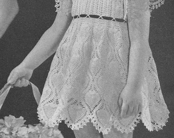 INSTANT DOWNLOAD 1944 Lacy Dress Pineapple Design Vintage Crochet Pattern PDF 363