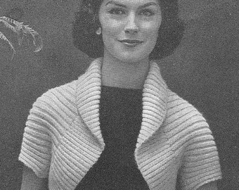 1950's Simple Shrug Vintage Knitting Pattern PDF Instant Download 137