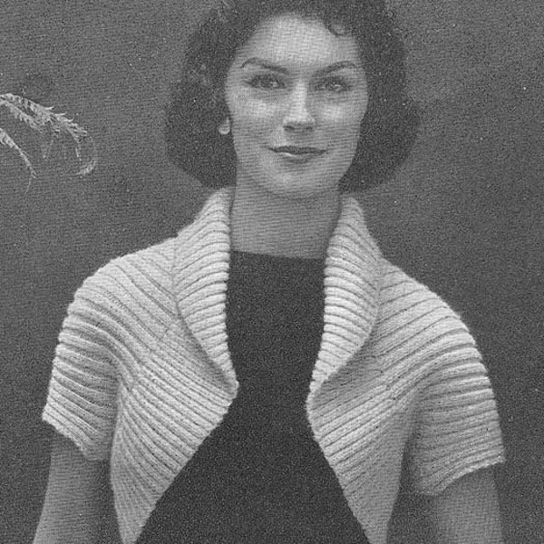 1950's Simple Shrug Vintage Knitting Pattern PDF Instant Download 137