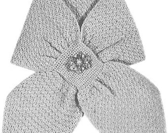 1955 Shell Stitch Ascot Scarf Vintage Crochet Pattern PDF Instant Download 420