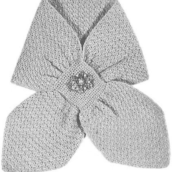 1955 Shell Stitch Ascot Scarf Vintage Crochet Pattern PDF Instant Download 420